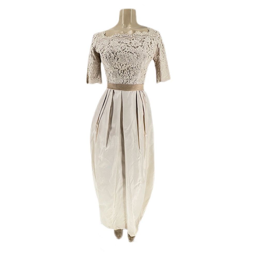 1950’s Harry Keiser Cream & Ivory Maxi Formal Party Dress Size XS - Picture 10 of 10
